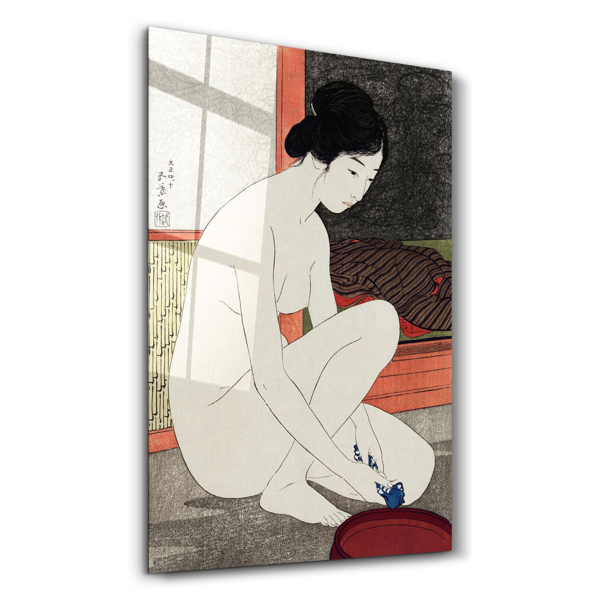 Goyō Hashiguchi art print, Yokugo no onna painting (1915) | Glass Wall Art - ArtDesigna Glass Printing Wall Art