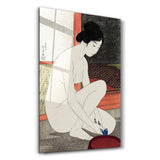 Goyō Hashiguchi art print, Yokugo no onna painting (1915) | Glass Wall Art