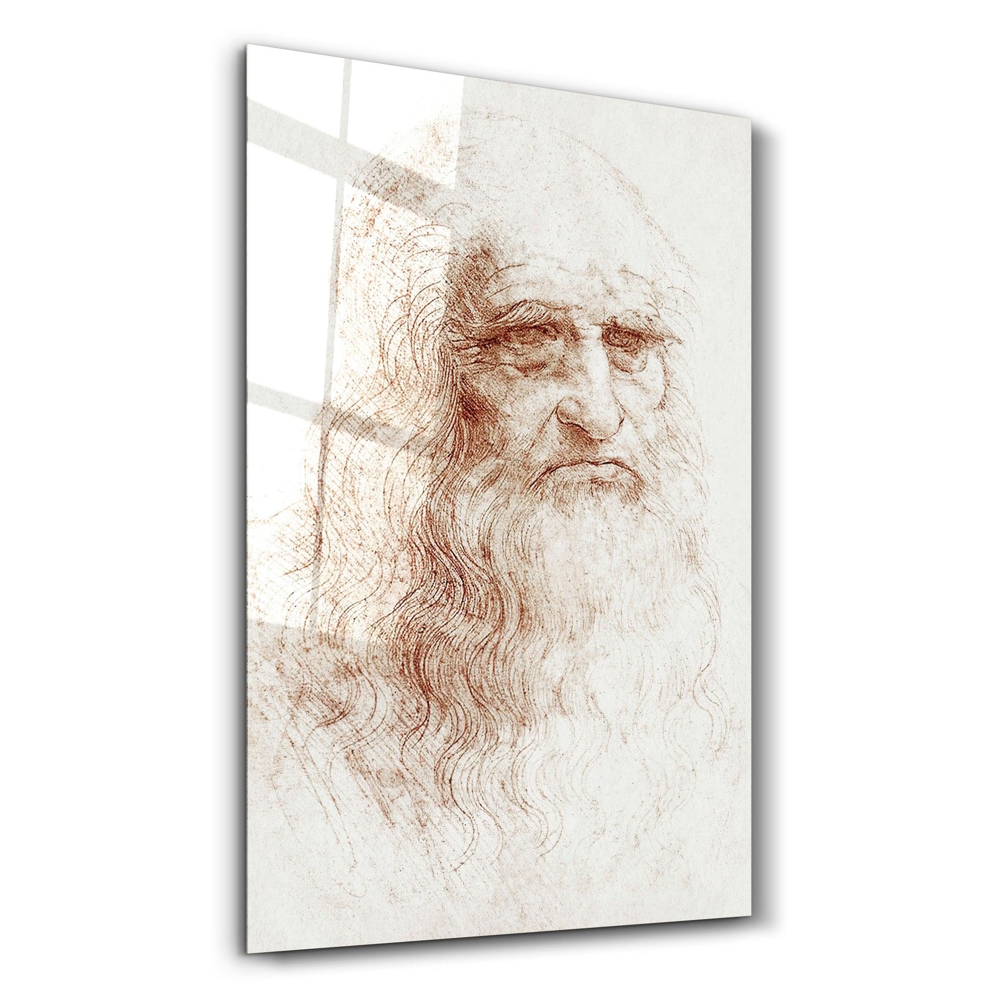 Leonardo da Vinci's Self-portrait (1512) | Glass Wall Art - ArtDesigna Glass Printing Wall Art