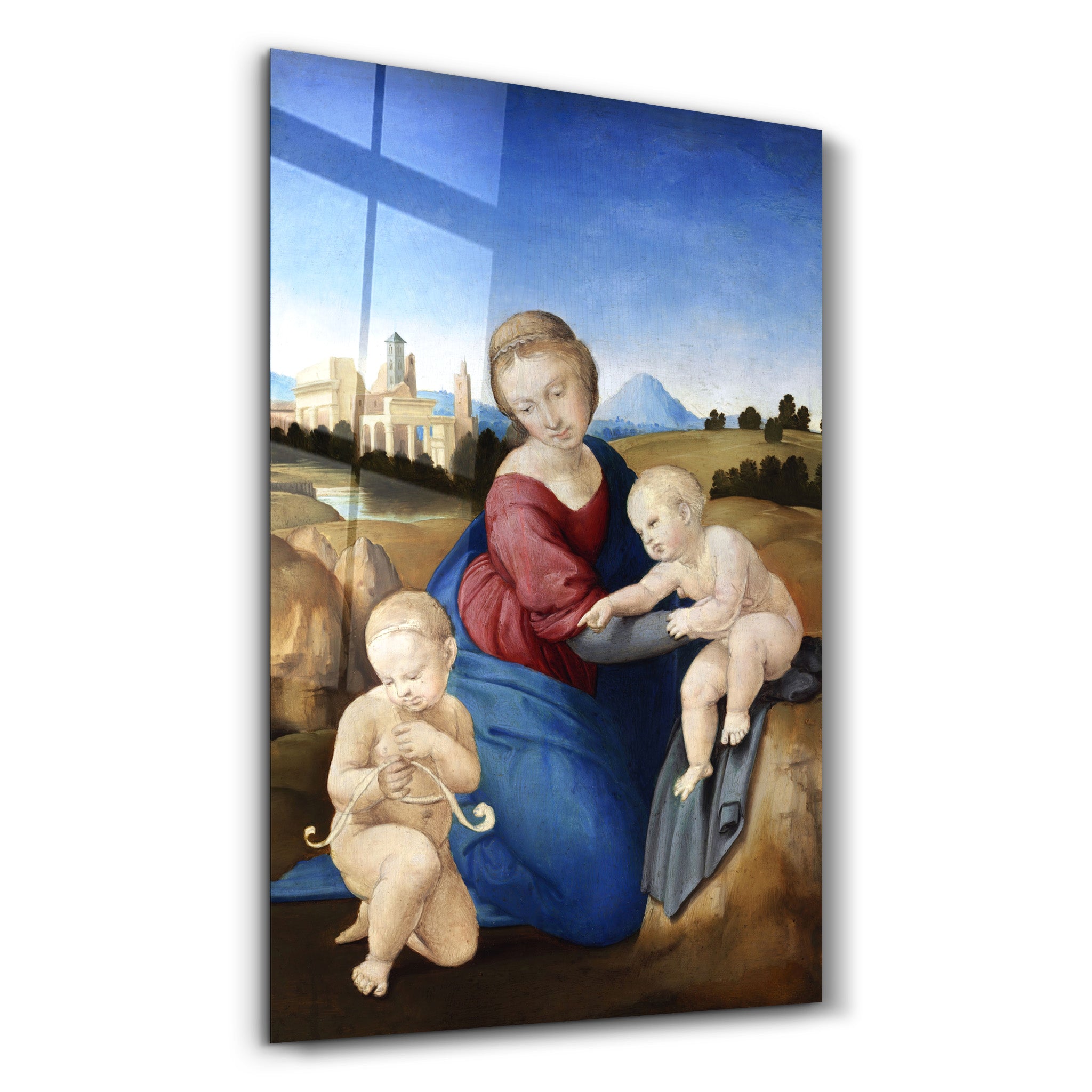 ・"Raphael's Madonna and Child with the Infant Saint John (1508)"・Glass Wall Art - ArtDesigna Glass Printing Wall Art