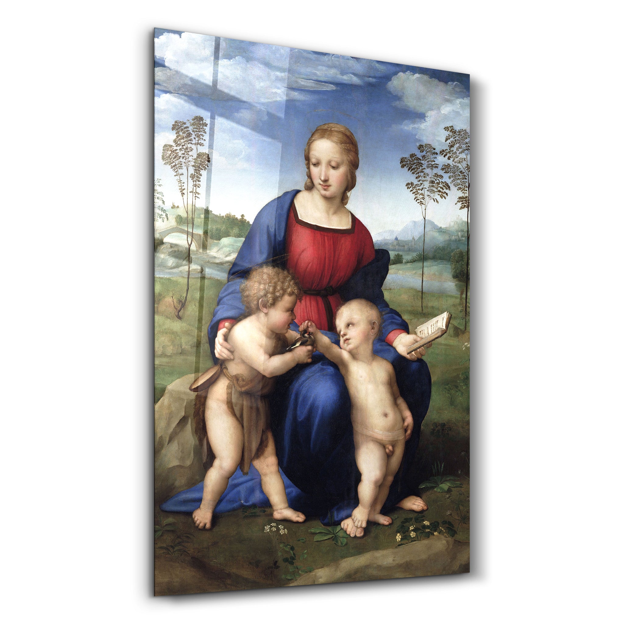 ・"Raphael's Madonna of the Goldfinch (1505–1506)"・Glass Wall Art - ArtDesigna Glass Printing Wall Art