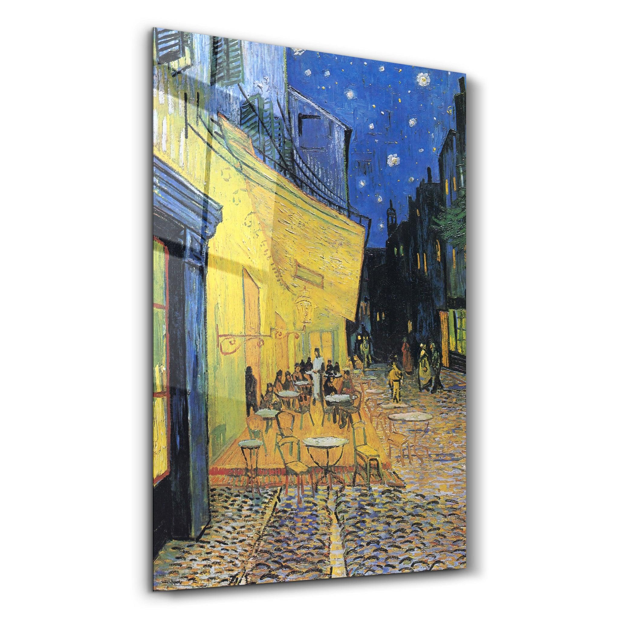 Vincent van Gogh's Café Terrace at Night (1888) | Glass Wall Art - Artdesigna