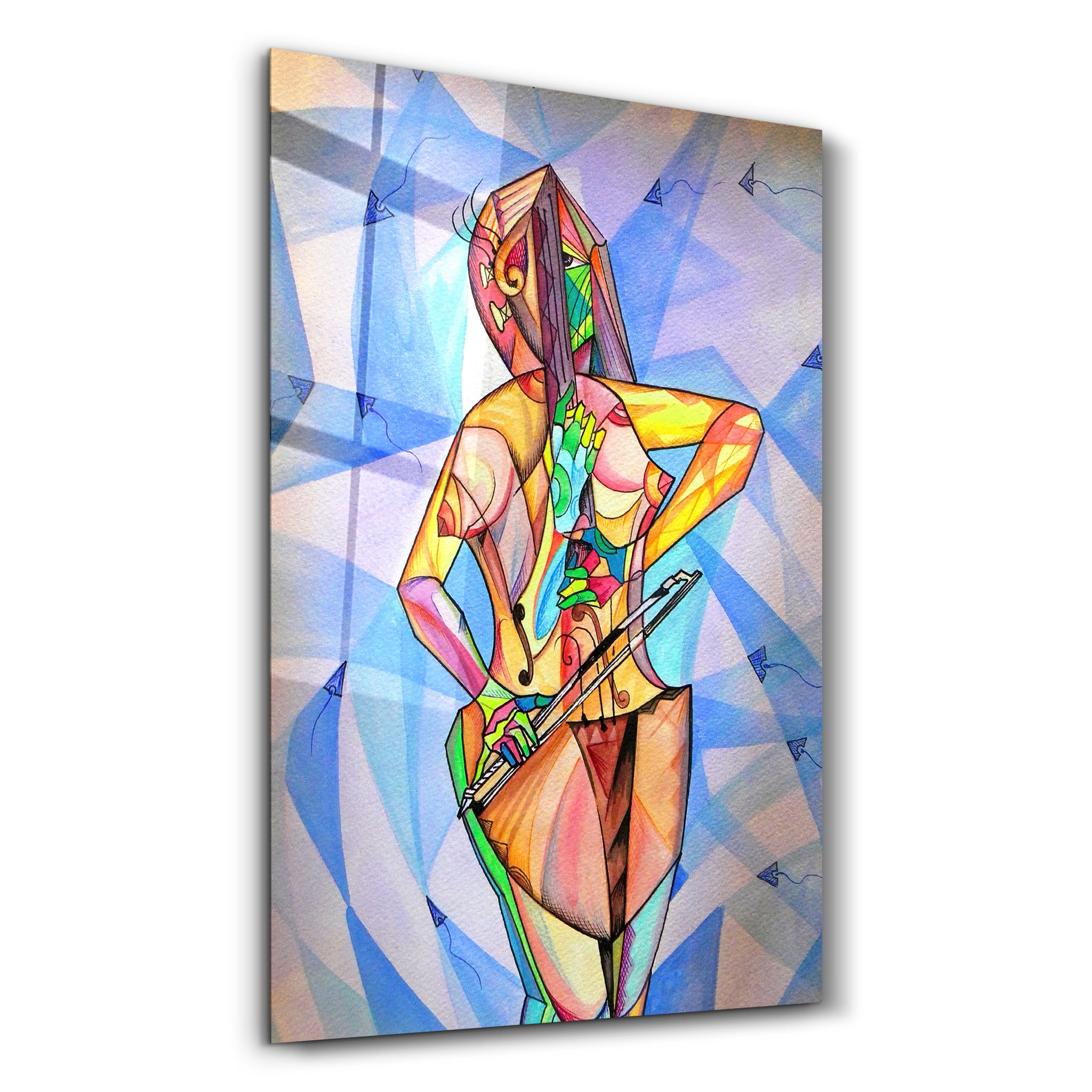・"One Body Cello And Human"・Glass Wall Art - ArtDesigna Glass Printing Wall Art