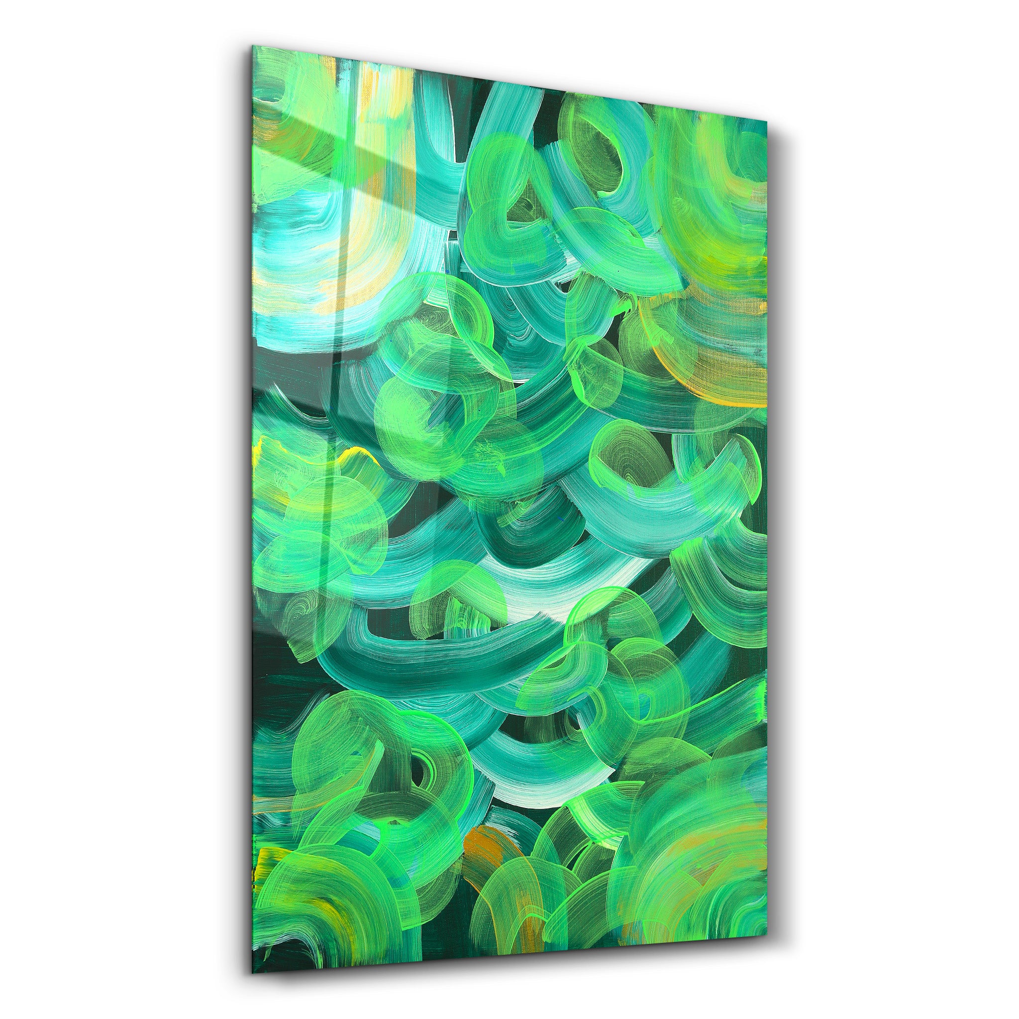・"Greeny - Hand-drawn Image"・Glass Wall Art - ArtDesigna Glass Printing Wall Art