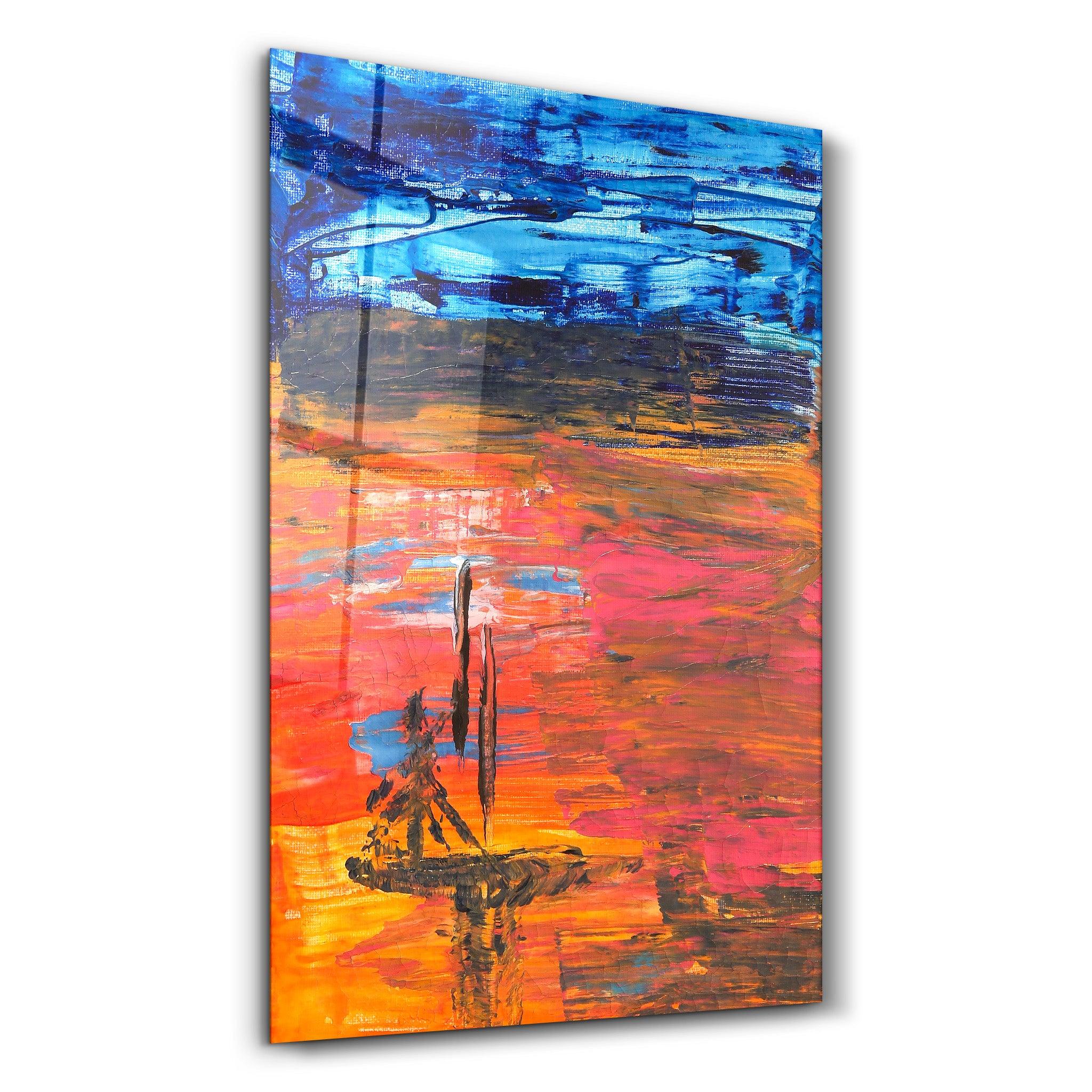 ・"The Ghost Boat - Hand-drawn Image"・Glass Wall Art - ArtDesigna Glass Printing Wall Art