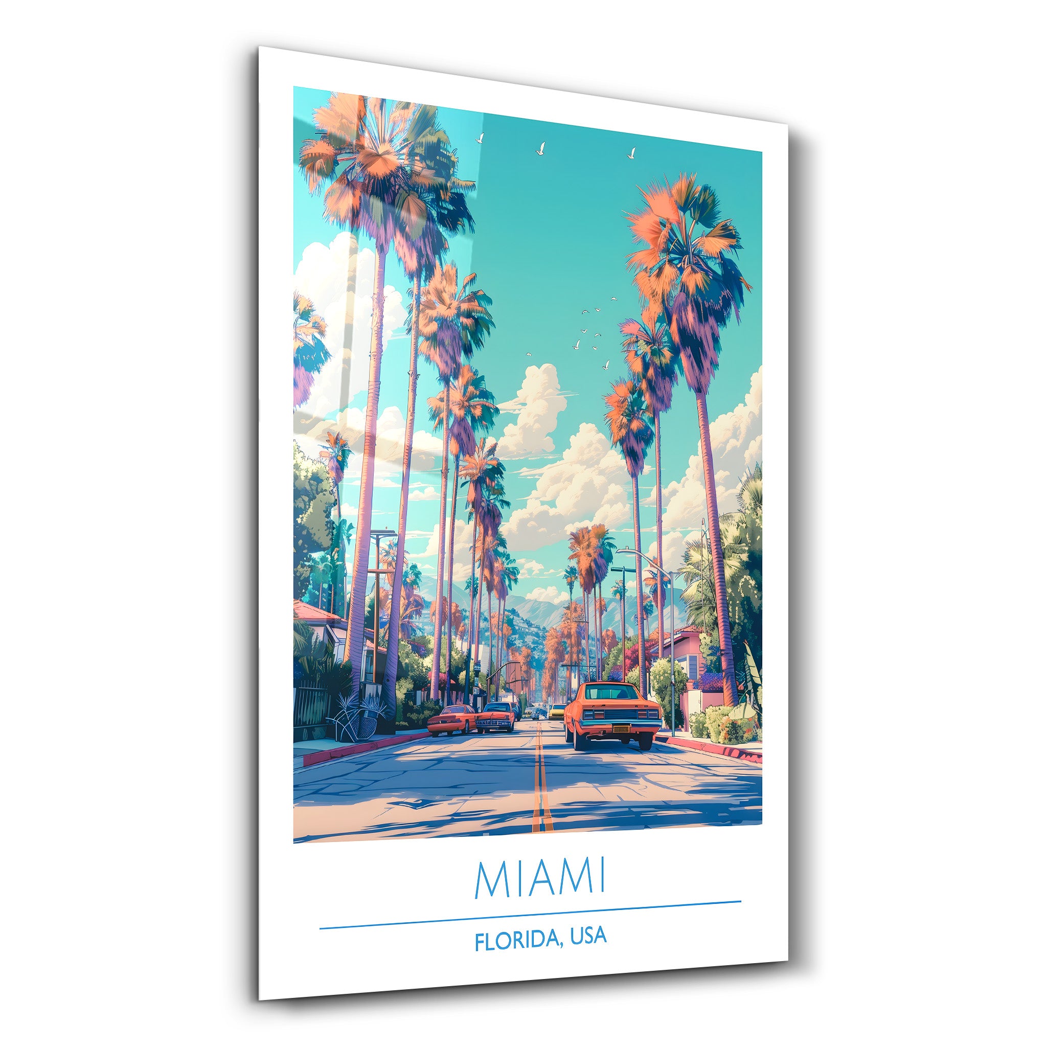 Miami-Florida-USA-Travel Posters | Glass Wall Art