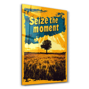 Seize the Moment - Motivational Glass Wall Art