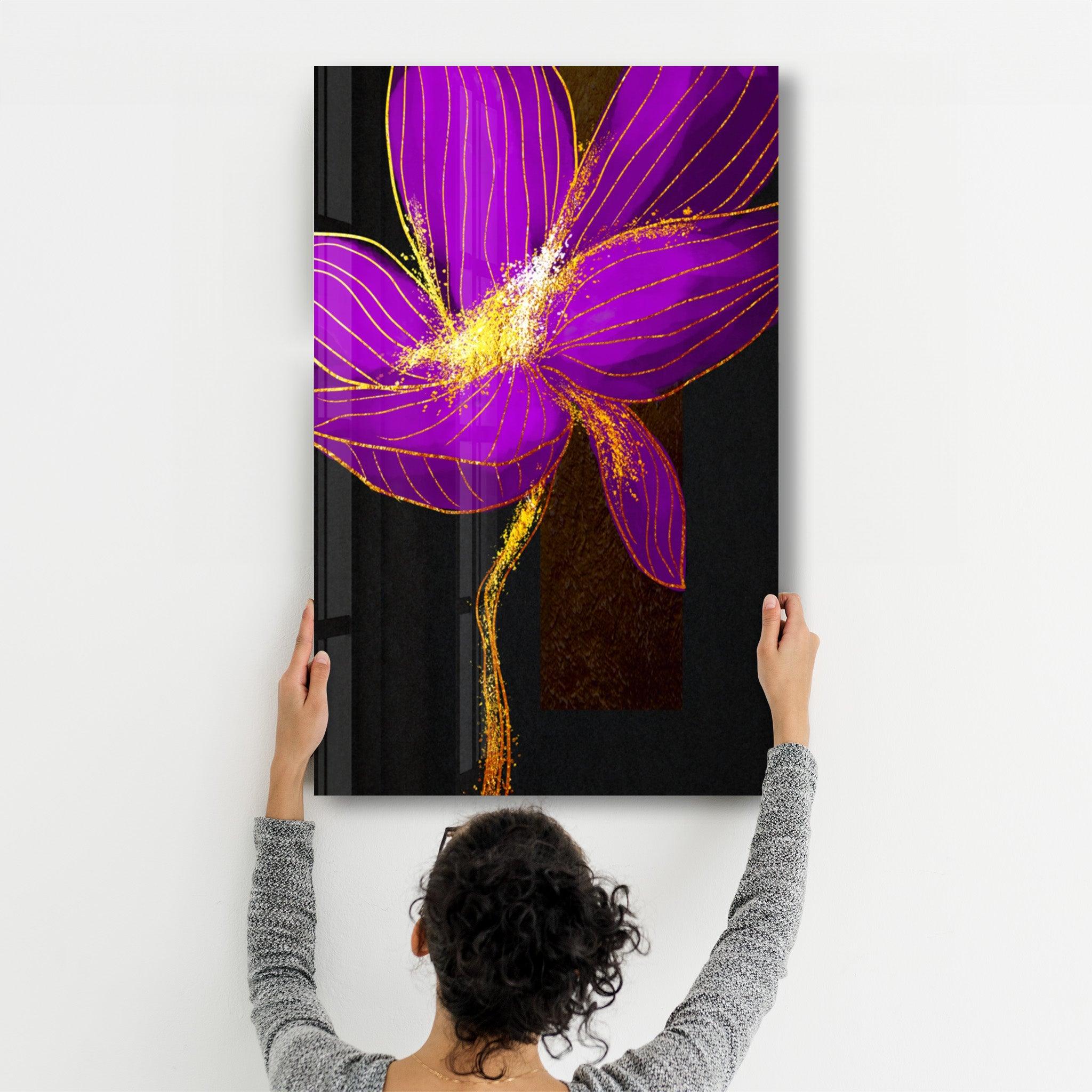 Purple Flower | Glass Wall Art - ArtDesigna Glass Printing Wall Art