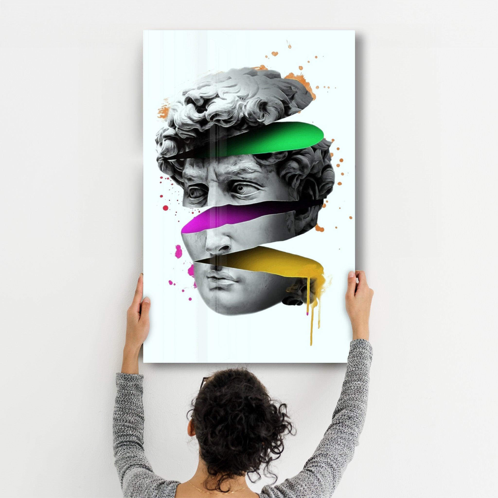 Abstract Colorful Face | Glass Wall Art - ArtDesigna Glass Printing Wall Art