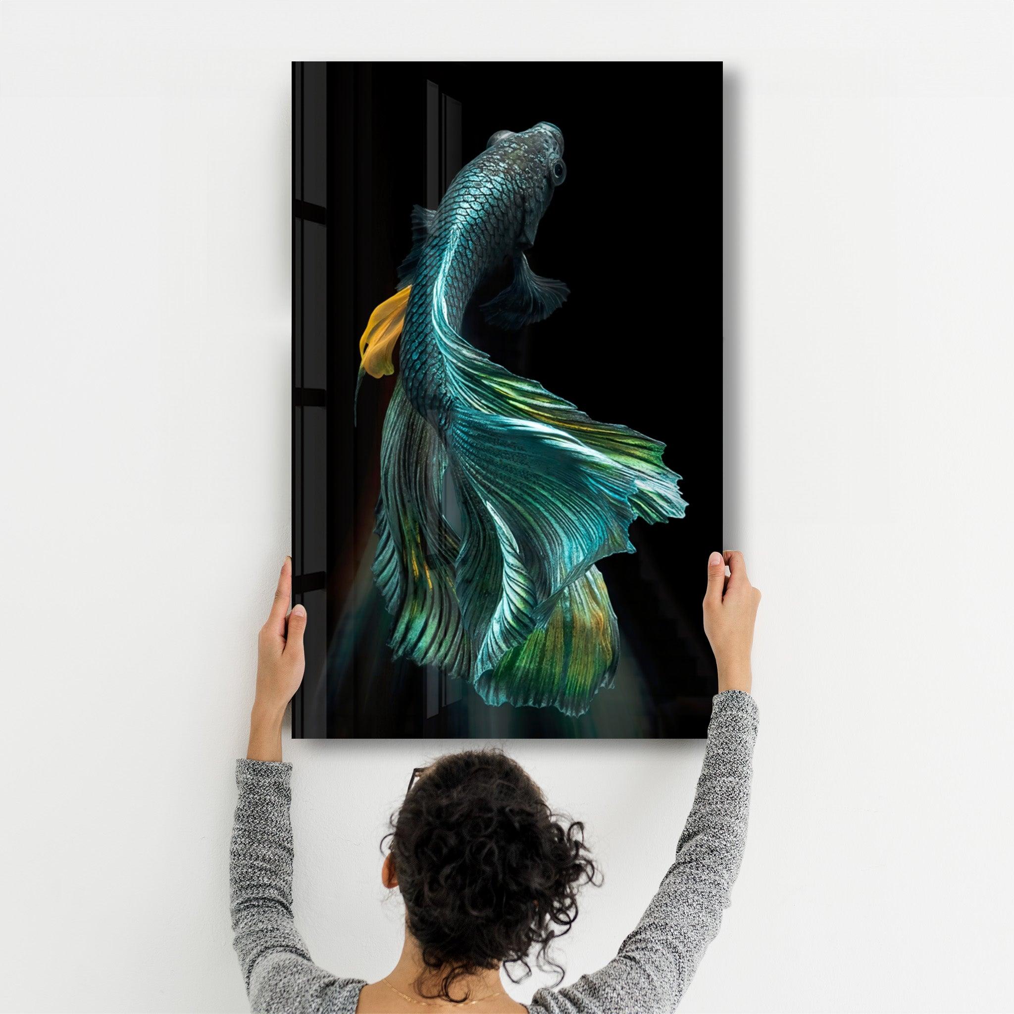 Blue Fish | Glass Wall Art - ArtDesigna Glass Printing Wall Art