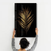 Golden Leaves | Glass Wall Art - ArtDesigna Glass Printing Wall Art