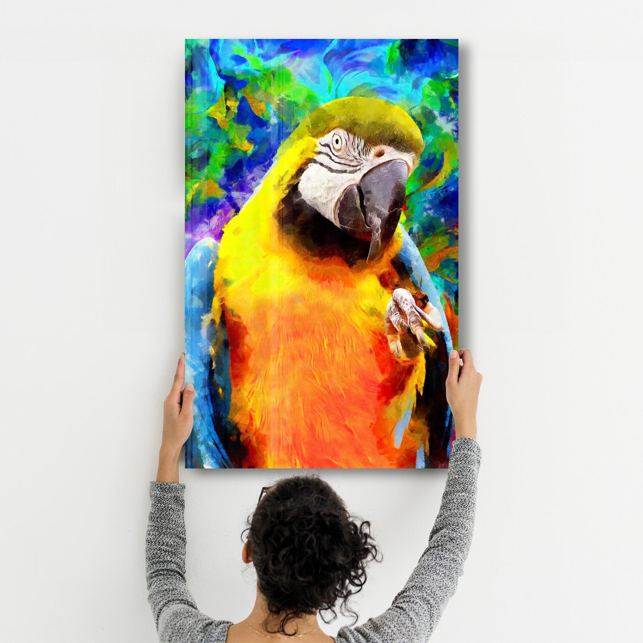 Colorful Parrot | Glass Wall Art - ArtDesigna Glass Printing Wall Art