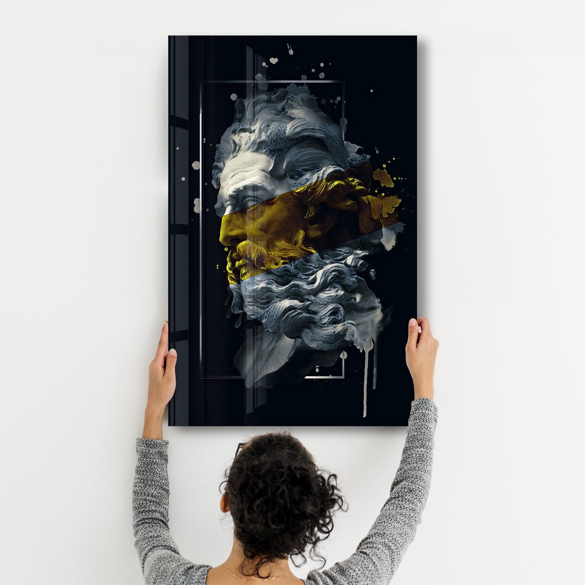 Abstract Yellow Poseidon | Glass Wall Art - ArtDesigna Glass Printing Wall Art