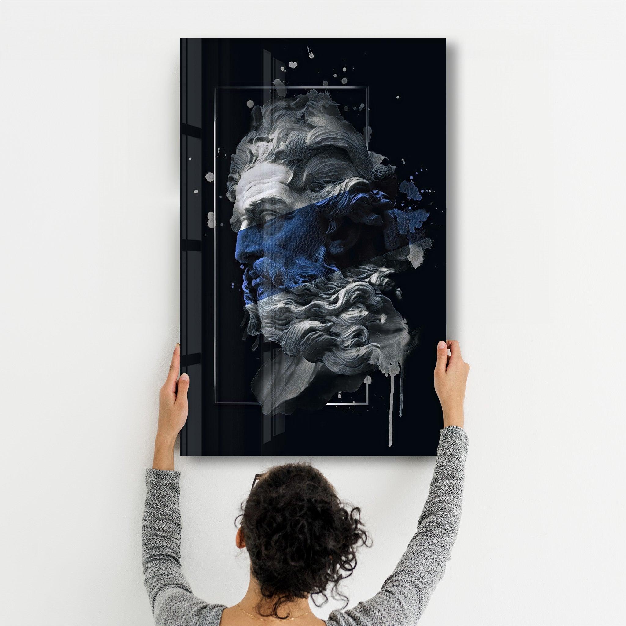 Abstract Blue Poseidon | Glass Wall Art - ArtDesigna Glass Printing Wall Art