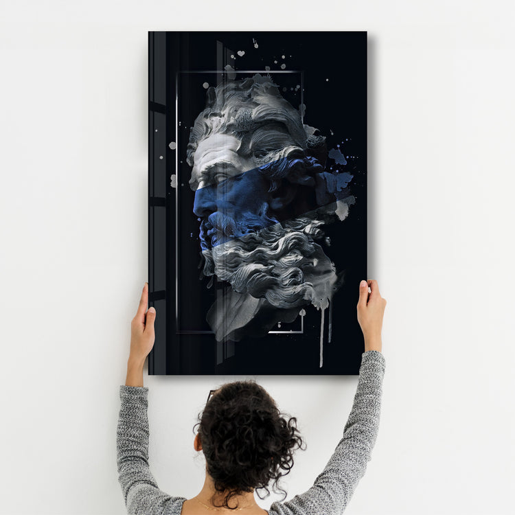 ・"Abstract Blue Poseidon"・Glass Wall Art - ArtDesigna Glass Printing Wall Art