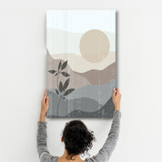 Abstract Flower and Sun | Glass Wall Art - ArtDesigna Glass Printing Wall Art