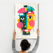 Abstract Colorful Face V1 | Glass Wall Art - ArtDesigna Glass Printing Wall Art