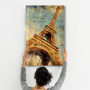 Silhouette Of Eiffel | Glass Wall Art - ArtDesigna Glass Printing Wall Art