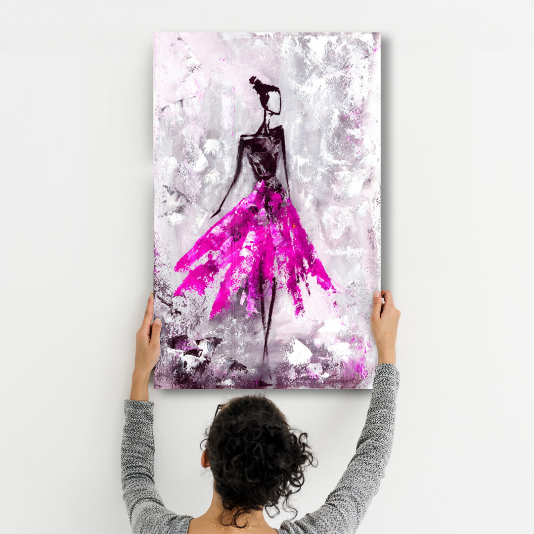 ・"Ballerina (Pink)"・Glass Wall Art - ArtDesigna Glass Printing Wall Art