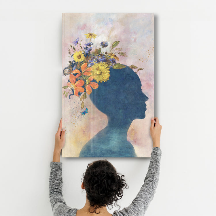 ・"Abstract Women and Flowers"・Glass Wall Art - ArtDesigna Glass Printing Wall Art
