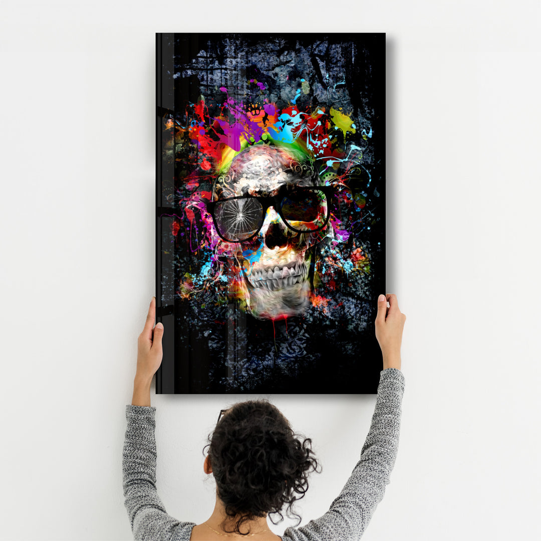 ・"Cool Skull"・Glass Wall Art - ArtDesigna Glass Printing Wall Art