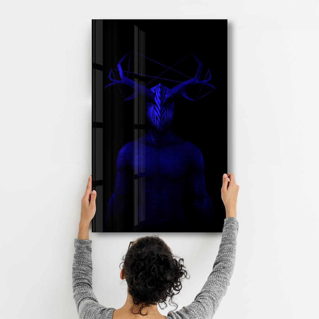 ・"Abstract Masked Man V11"・Glass Wall Art - ArtDesigna Glass Printing Wall Art