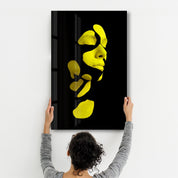 Mysterious Yellow Face | Glass Wall Art - ArtDesigna Glass Printing Wall Art