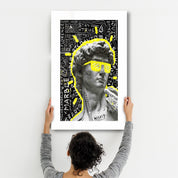 Statue Pop Art Yellow | Designer's Collection Glass Wall Art - ArtDesigna Glass Printing Wall Art