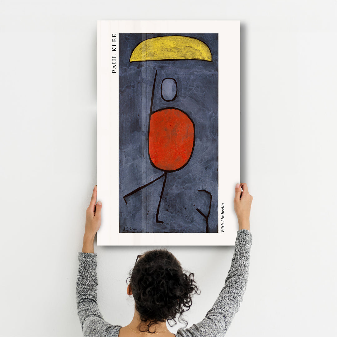 ・"Paul Klee - With Umbrella"・Gallery Print Collection Glass Wall Art - ArtDesigna Glass Printing Wall Art