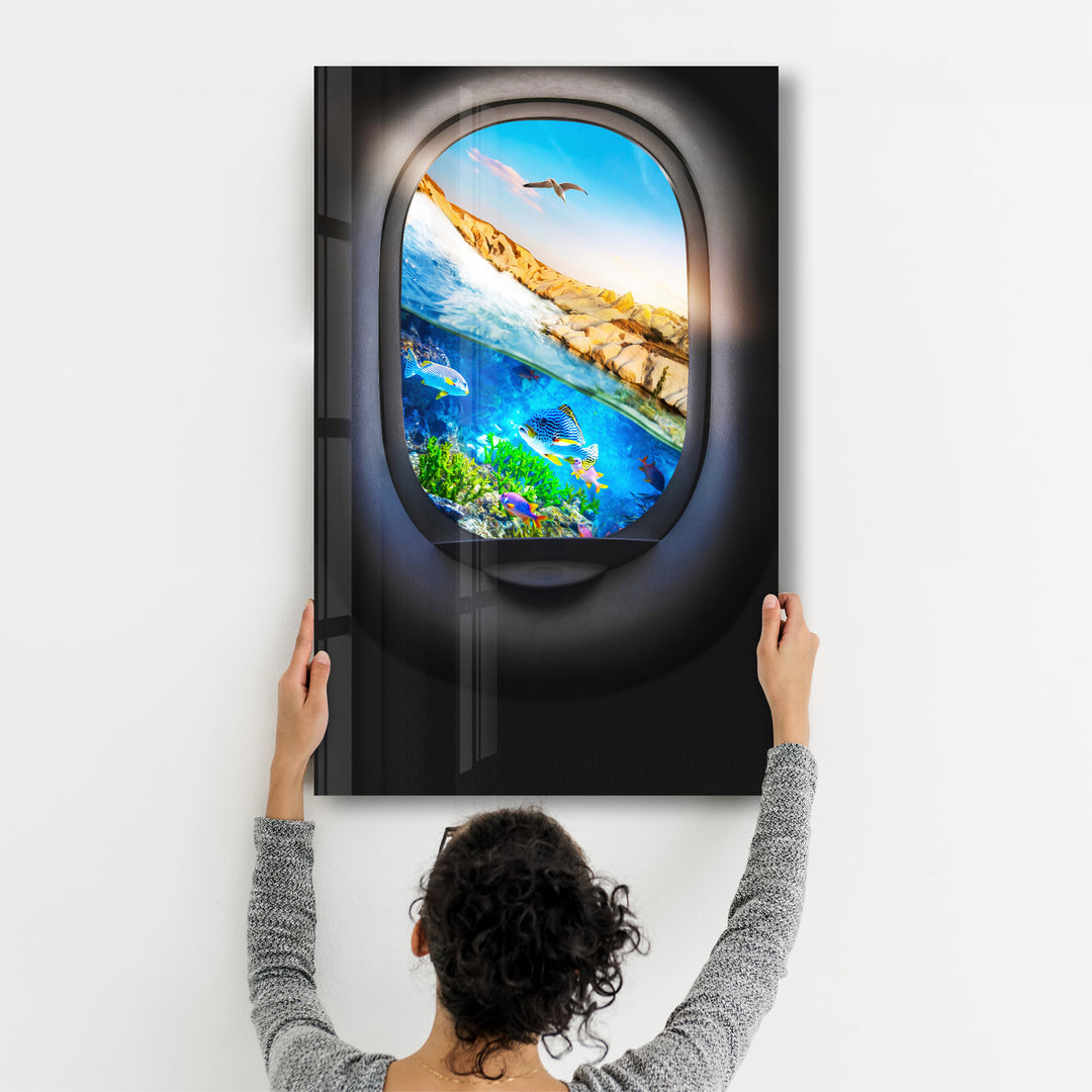 ・"Ocean Window"・Secret World Collection Glass Wall Art - ArtDesigna Glass Printing Wall Art