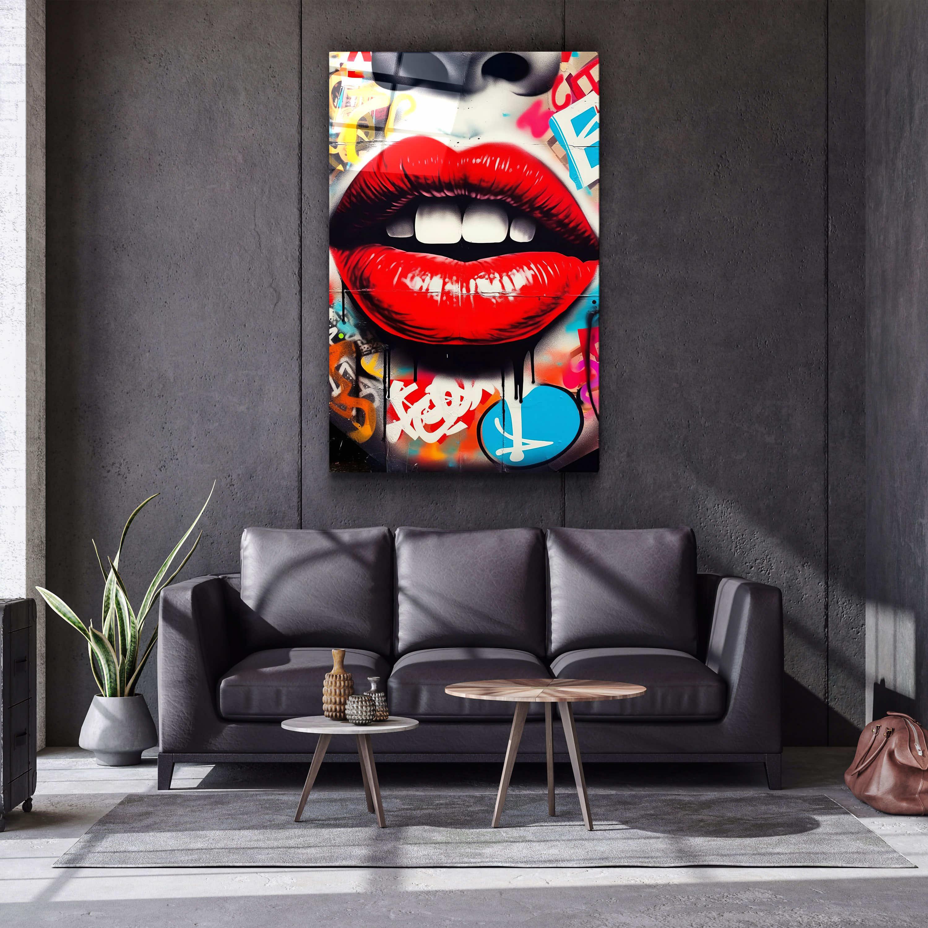 Designer Lips Canvas Wall Art 