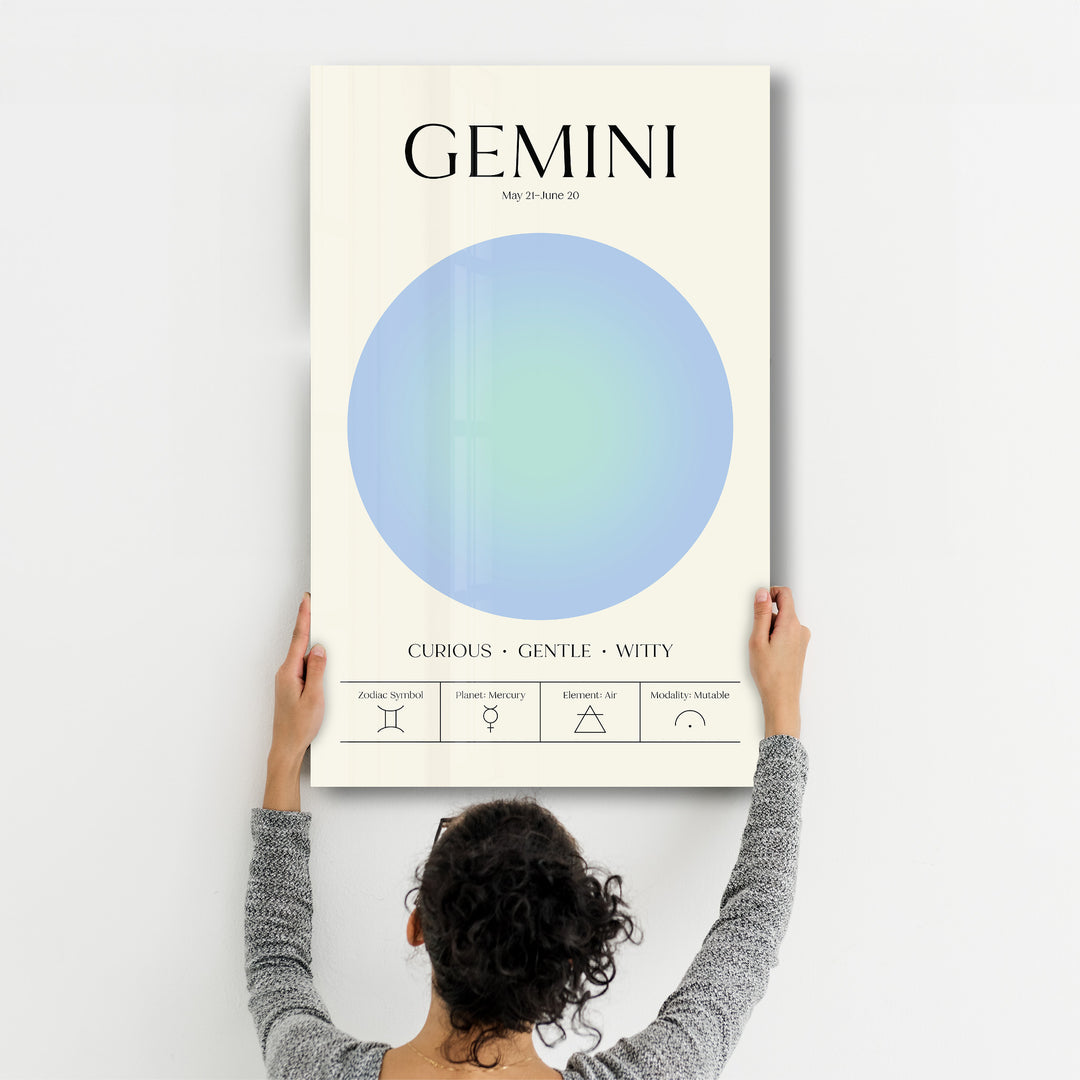 Gemini - Aura Collection | Zodiac Glass Wall Art