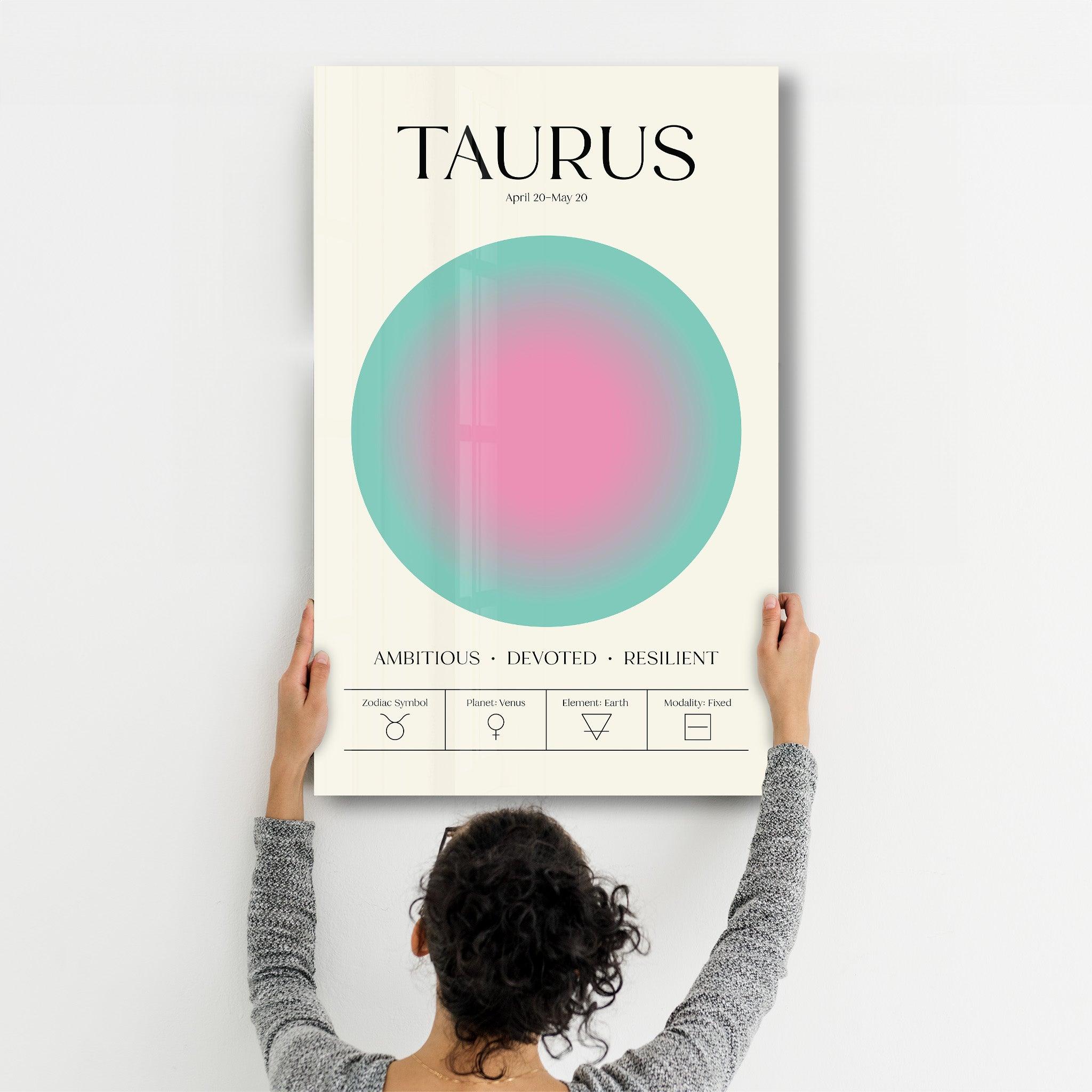 Taurus - Aura Collection | Zodiac Glass Wall Art - ArtDesigna Glass Printing Wall Art