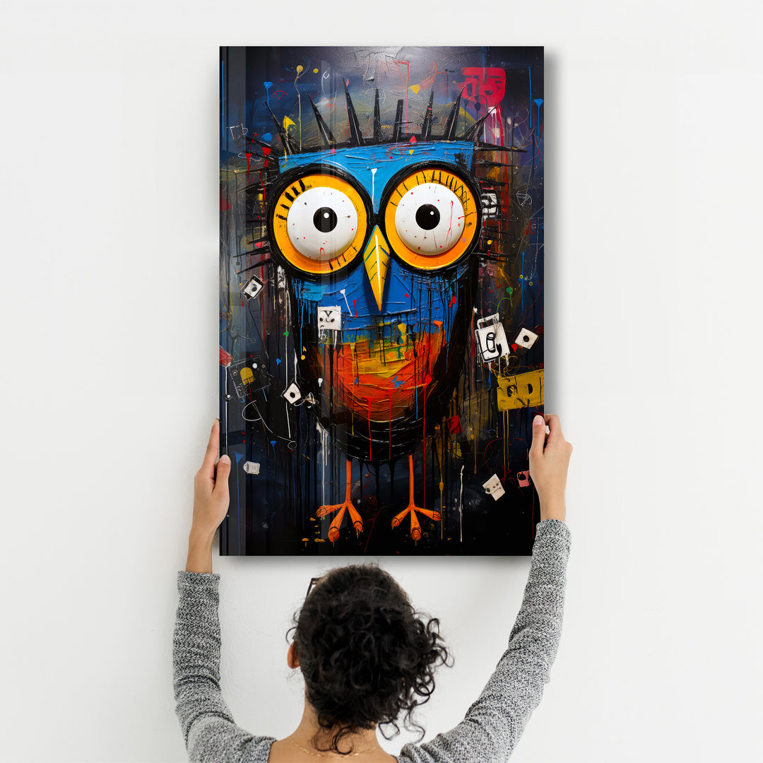 Owl Portrait | Glass Wall Art