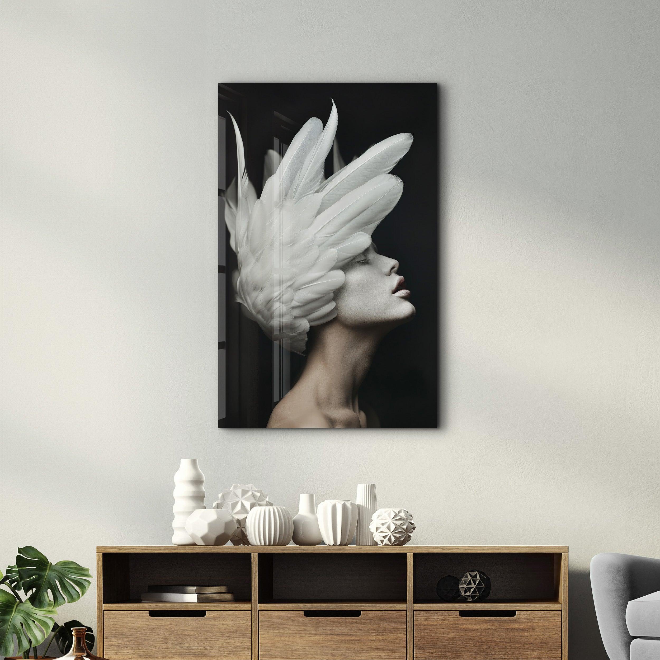 Angel Head - Contemporary Glass Wall Art - ArtDesigna Glass Printing Wall Art