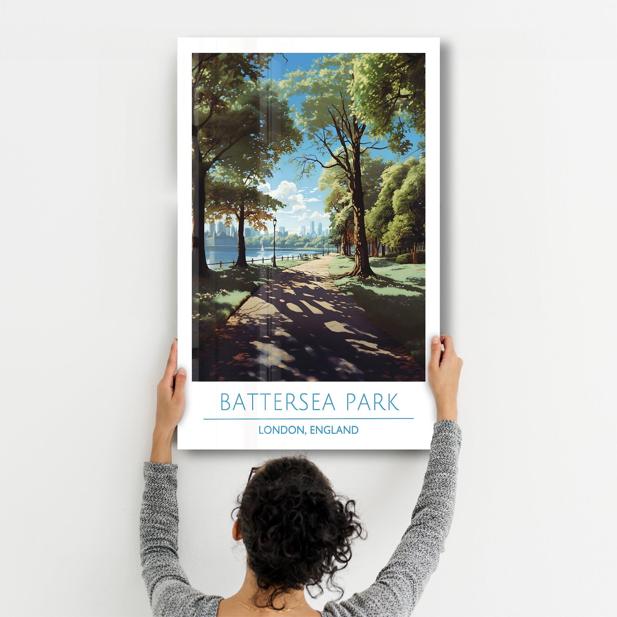 Battersea Park-London England-Travel Posters | Glass Wall Art - ArtDesigna Glass Printing Wall Art