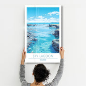 Sky Lagoon Iceland-Travel Posters | Glass Wall Art - ArtDesigna Glass Printing Wall Art