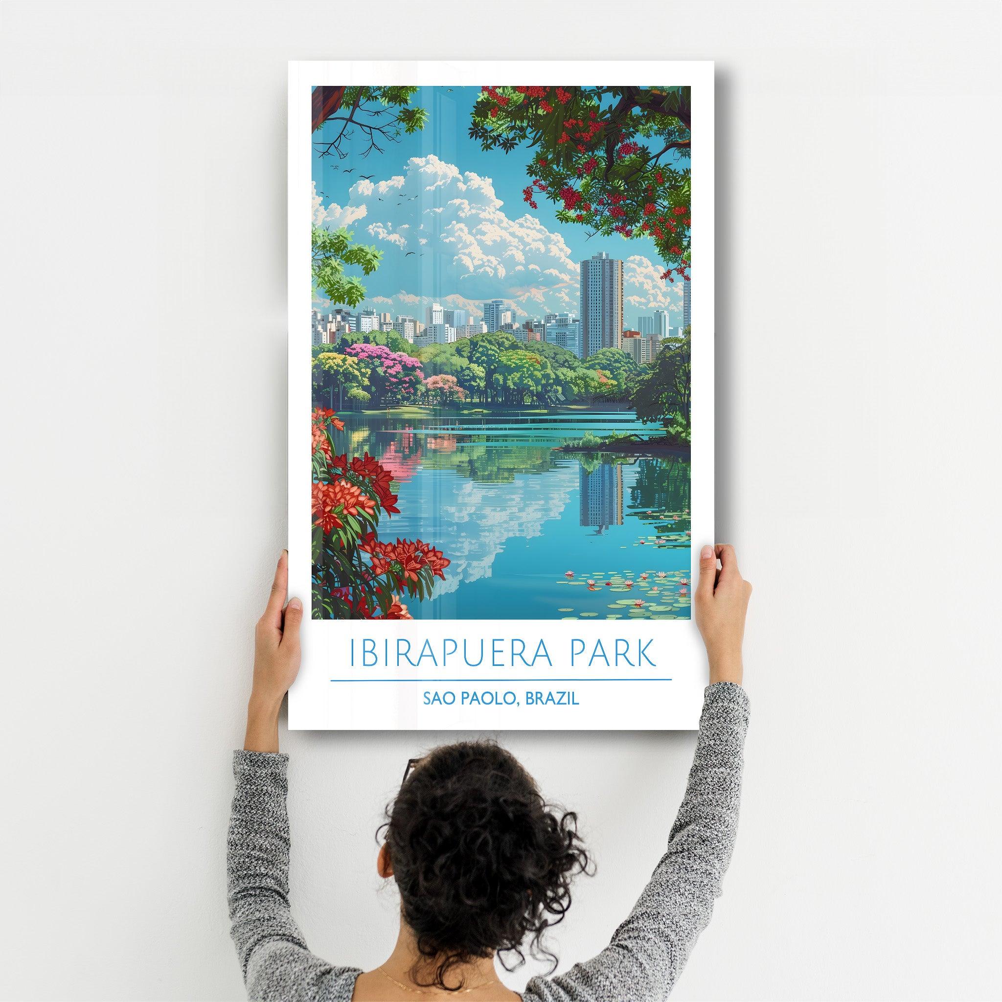 Ibirapuera Park-Sao Paolo Brazil-Travel Posters | Glass Wall Art - ArtDesigna Glass Printing Wall Art