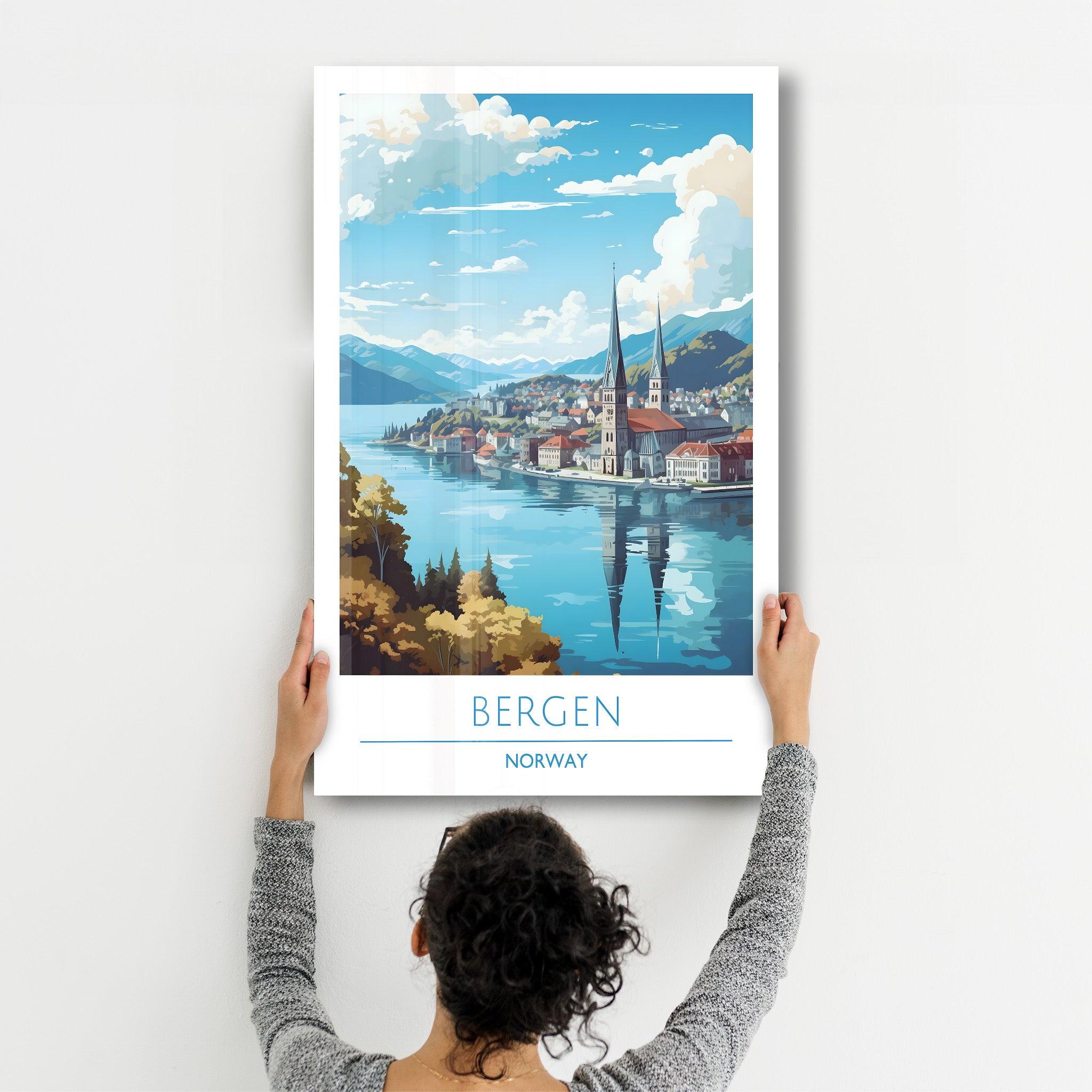 Bergen Norway-Travel Posters | Glass Wall Art - ArtDesigna Glass Printing Wall Art