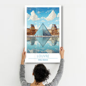 Louvre-Paris France-Travel Posters | Glass Wall Art - ArtDesigna Glass Printing Wall Art