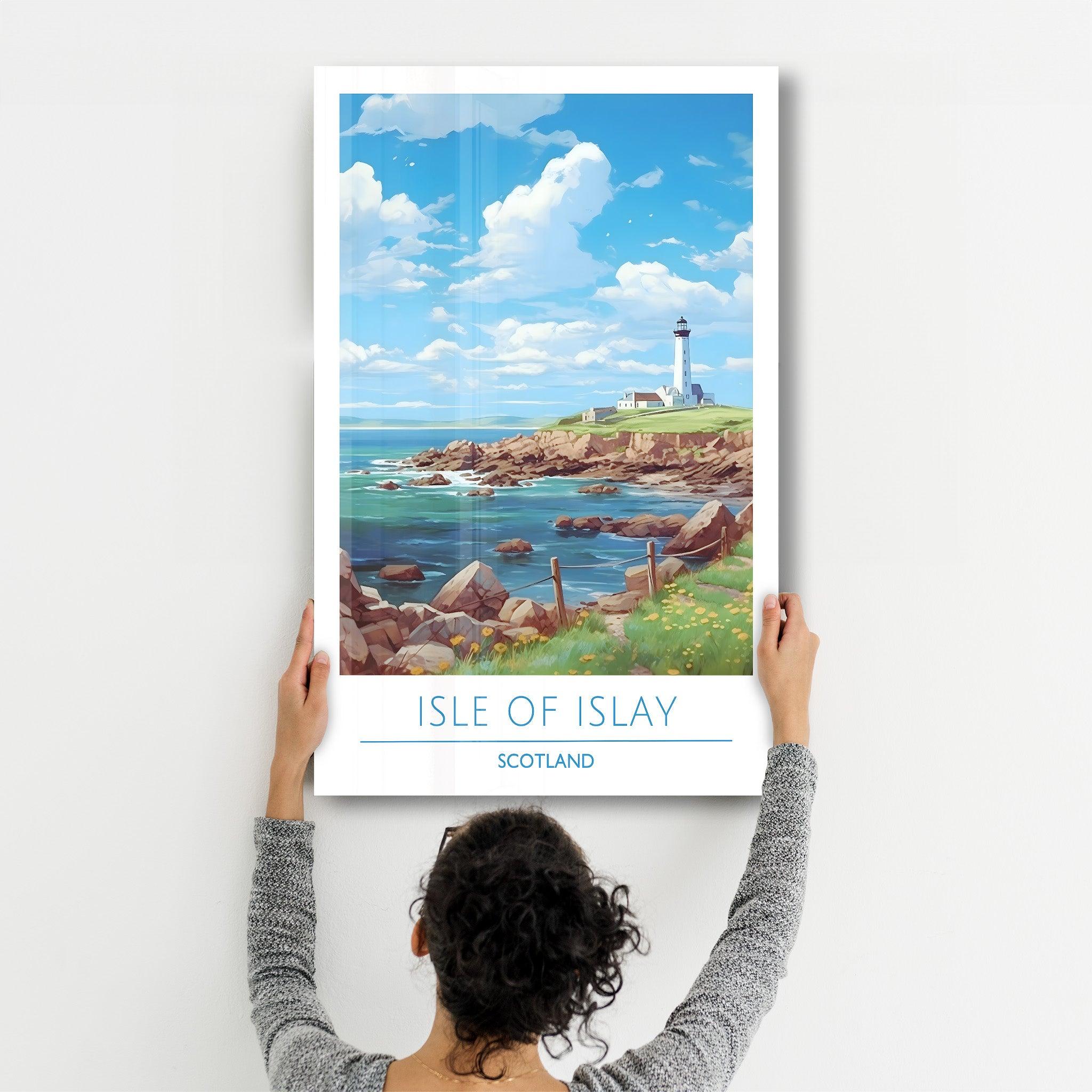 Isle Of Islay Scotland-Travel Posters | Glass Wall Art - ArtDesigna Glass Printing Wall Art