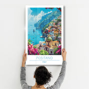 Positano Italy-Travel Posters | Glass Wall Art - ArtDesigna Glass Printing Wall Art
