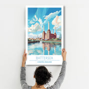 Battersea-London England-Travel Posters | Glass Wall Art - ArtDesigna Glass Printing Wall Art