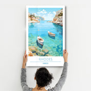 Rhodes Greece-Travel Posters | Glass Wall Art - ArtDesigna Glass Printing Wall Art