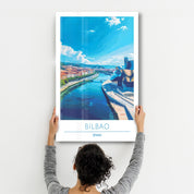 Bilbao Spain-Travel Posters | Glass Wall Art - ArtDesigna Glass Printing Wall Art