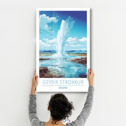 Geysir Strokkur Iceland-Travel Posters | Glass Wall Art - ArtDesigna Glass Printing Wall Art