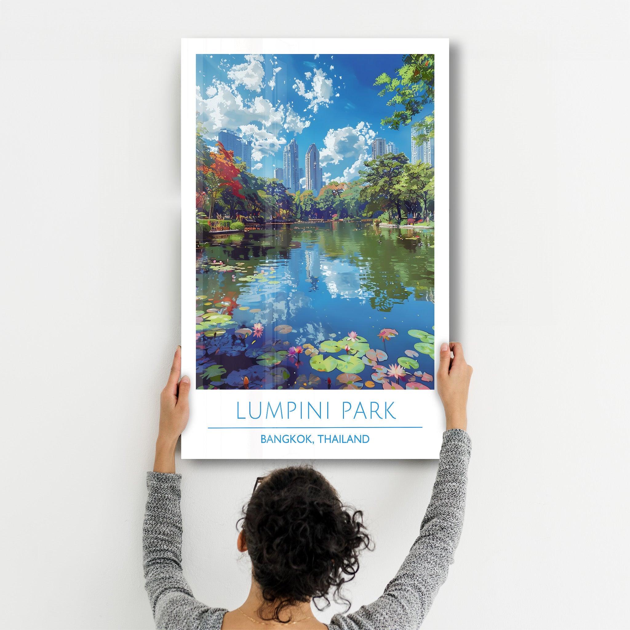 Lumpini Park-Bangkok Thailand-Travel Posters | Glass Wall Art - ArtDesigna Glass Printing Wall Art