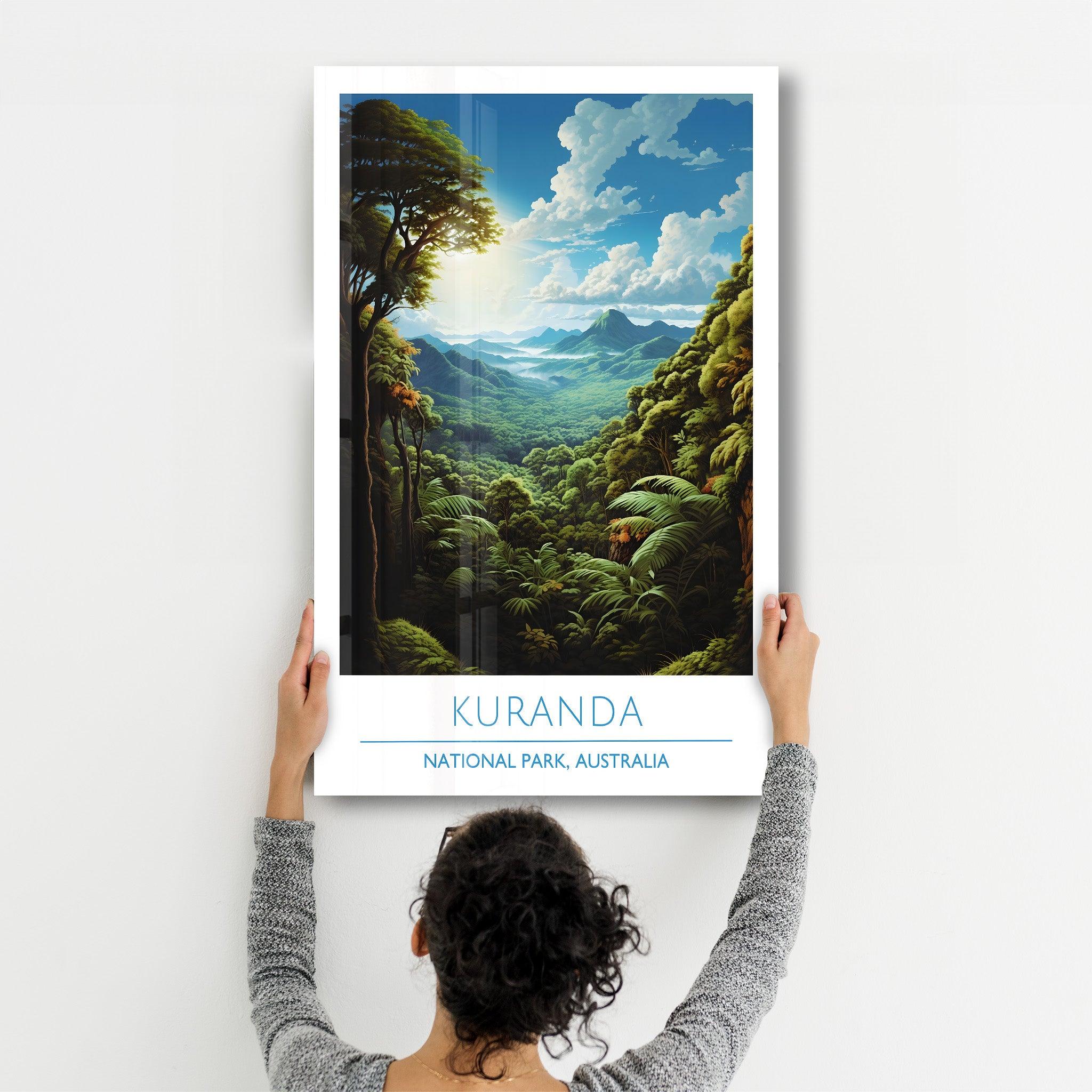 Kuranda-National Park Australia-Travel Posters | Glass Wall Art - ArtDesigna Glass Printing Wall Art