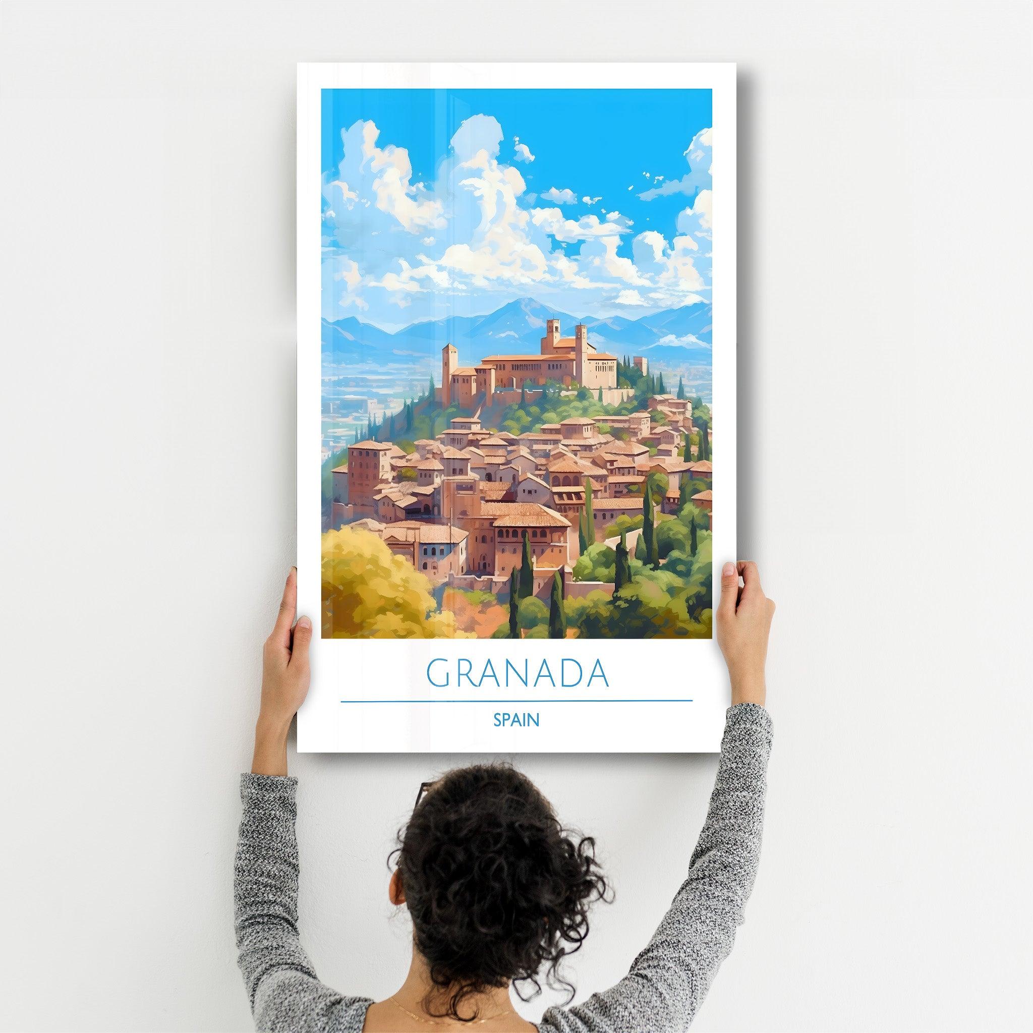 Granada Spain-Travel Posters | Glass Wall Art - ArtDesigna Glass Printing Wall Art