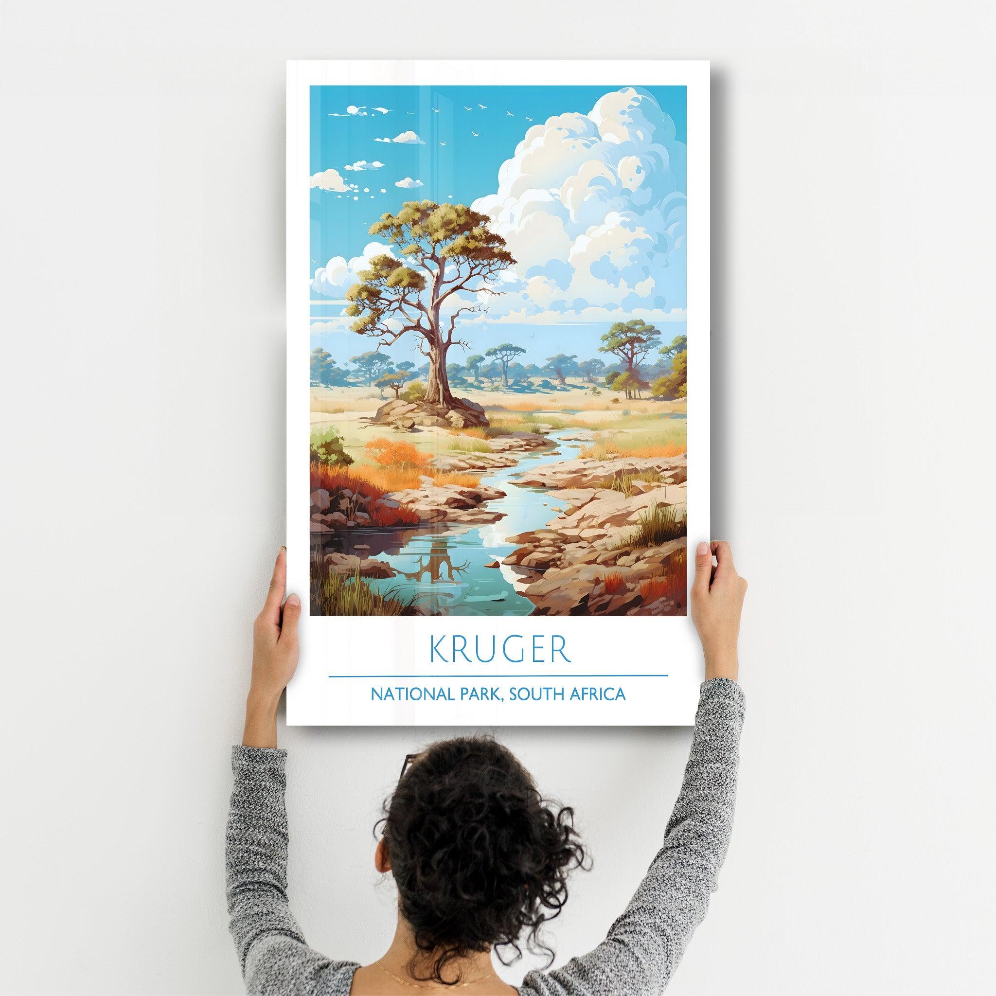Kruger-National Park South Africa-Travel Posters | Glass Wall Art - ArtDesigna Glass Printing Wall Art